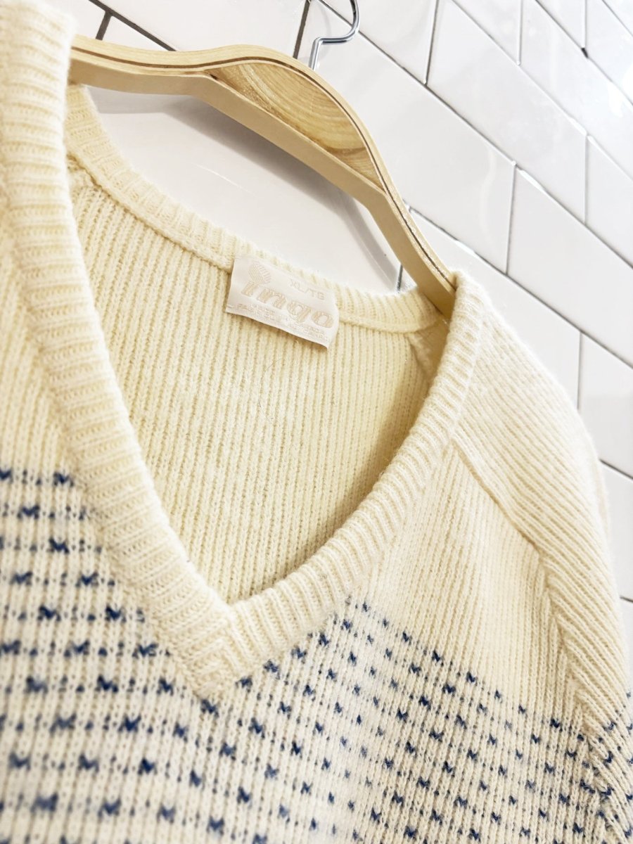 vintage 90s ingo wool blend v - neck sweater - good market thrift store