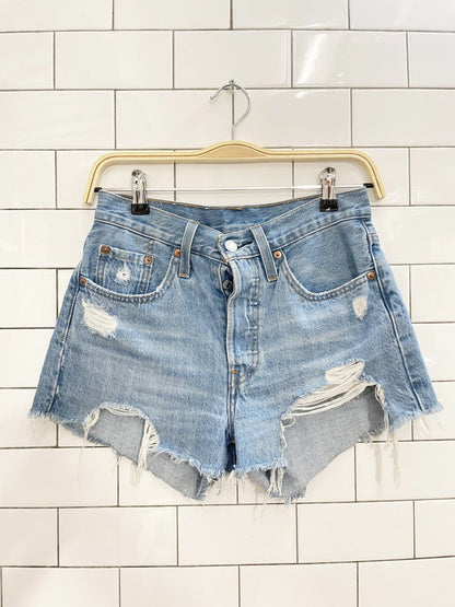 levi's 501 distressed cut off denim shorts - good market thrift store