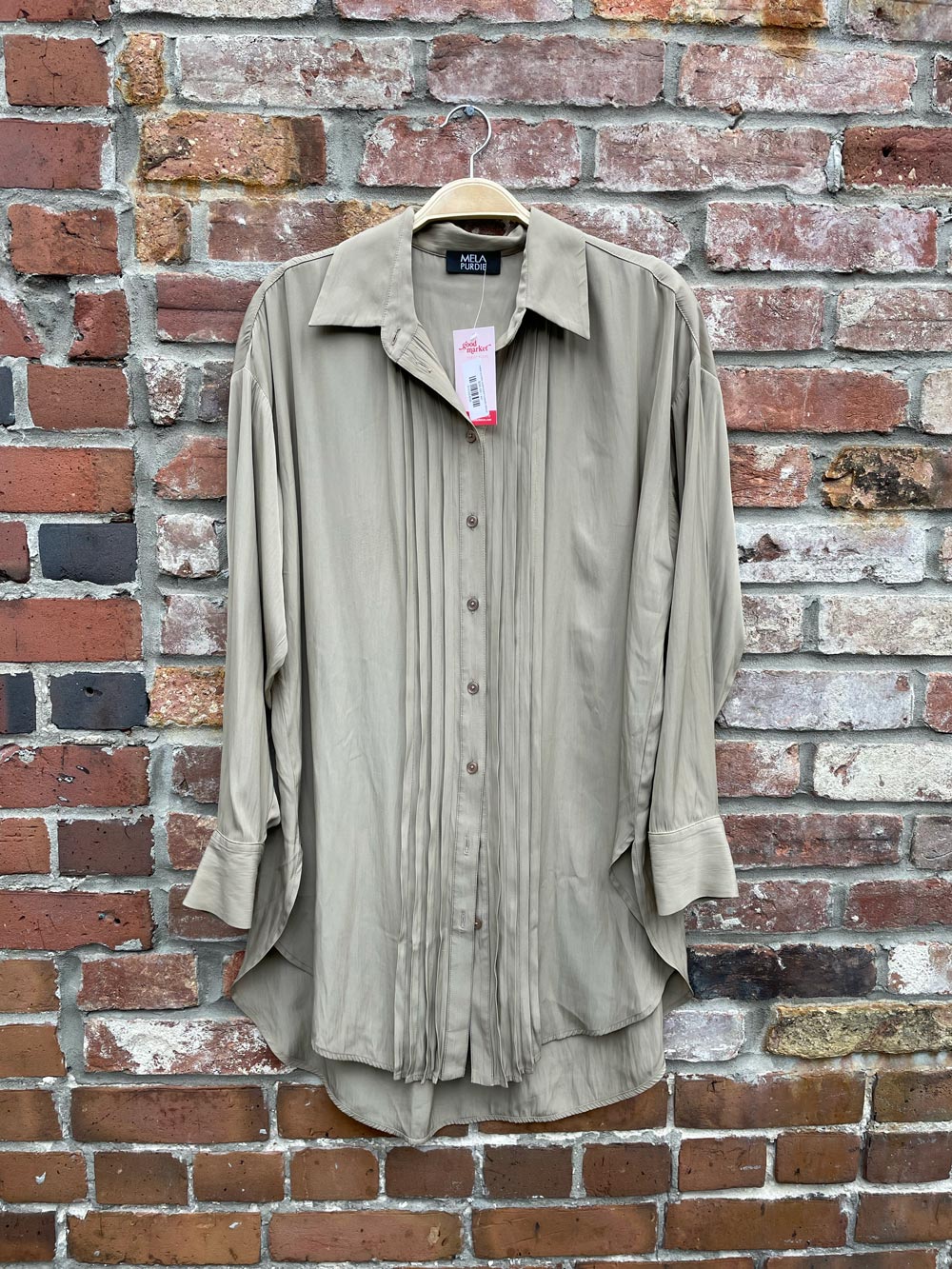 mela purdie oversized tuxedo blouse