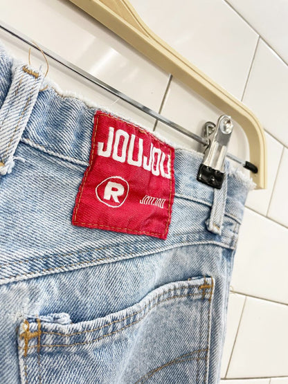 vintage 90s joujou exposed buttonfly distressed jeans - good market thrift store