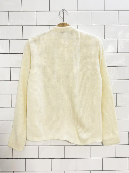 vintage 60s sandra knit floral embroidered cardigan | broadway - good market thrift store