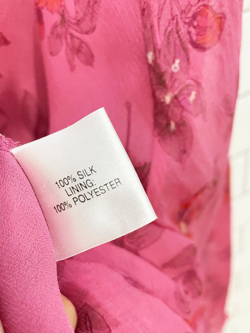 y2k 100% silk chiffon floral midi skirt / strapless dress - good market thrift store