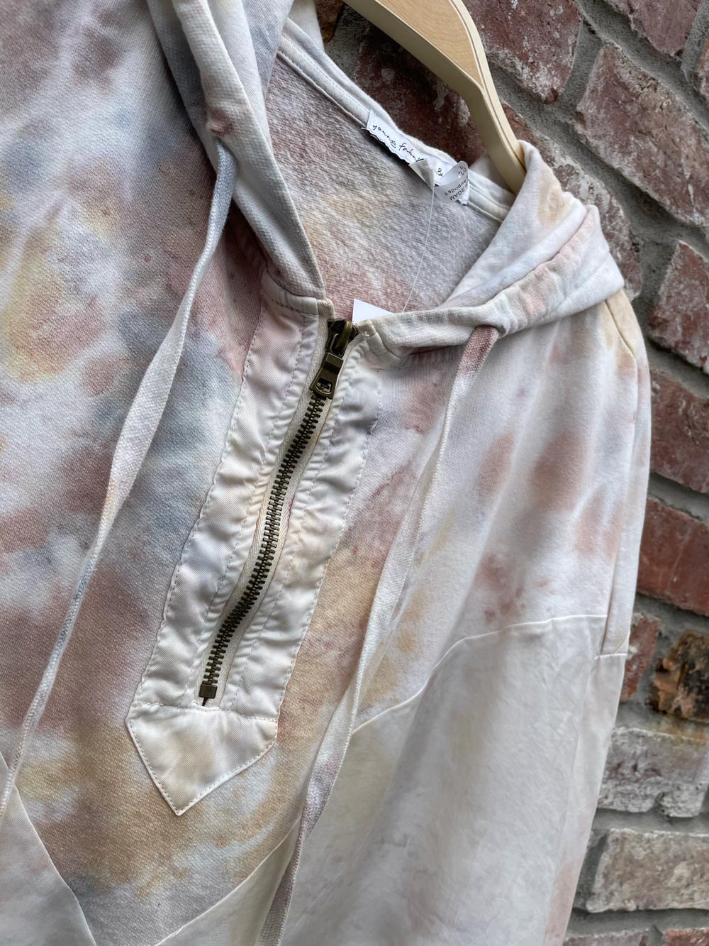 yfb silk chevron oversized 1/2 zip tie dye hoodie