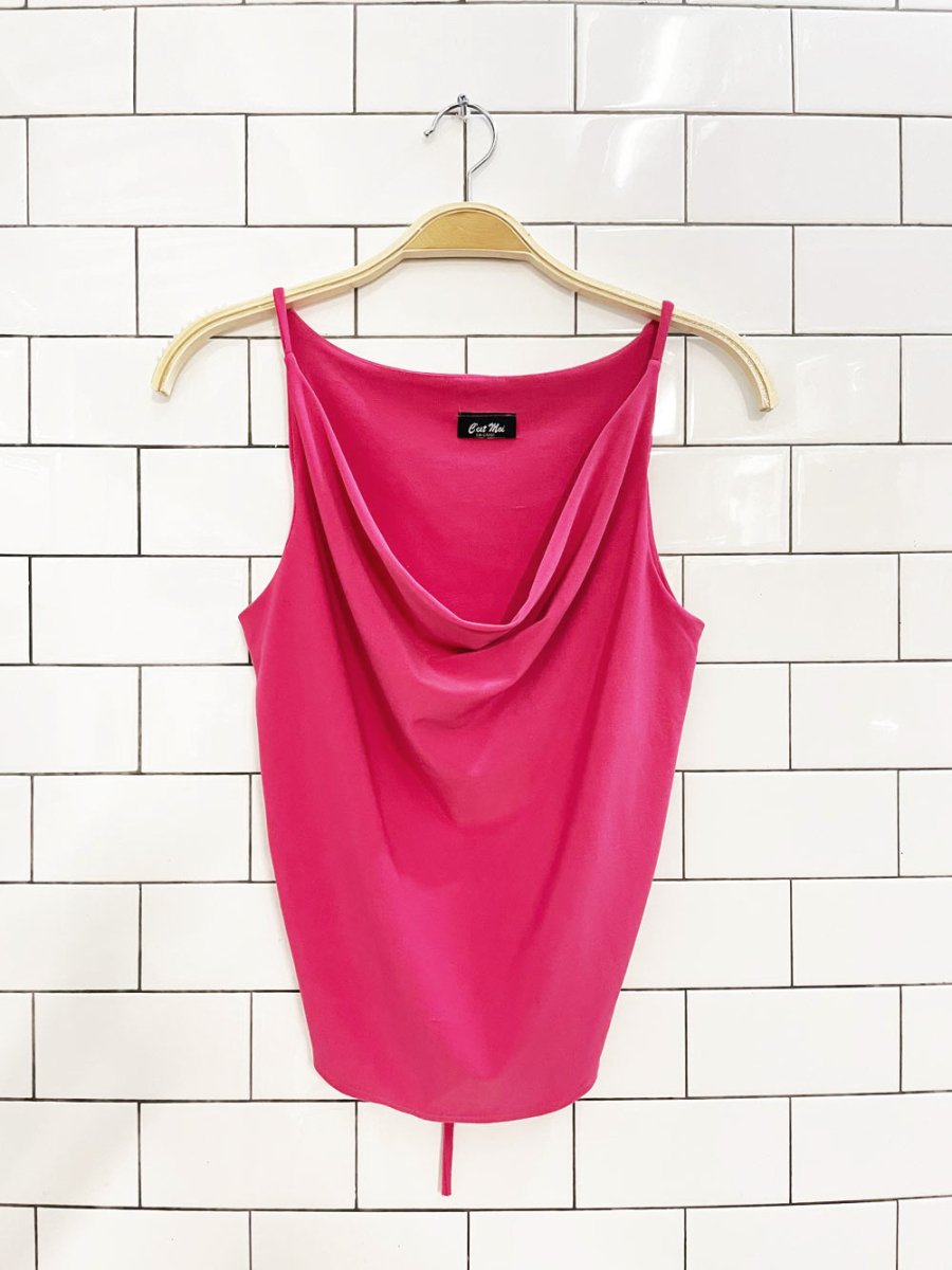 y2k c'est moi cowl neck open back top - good market thrift store