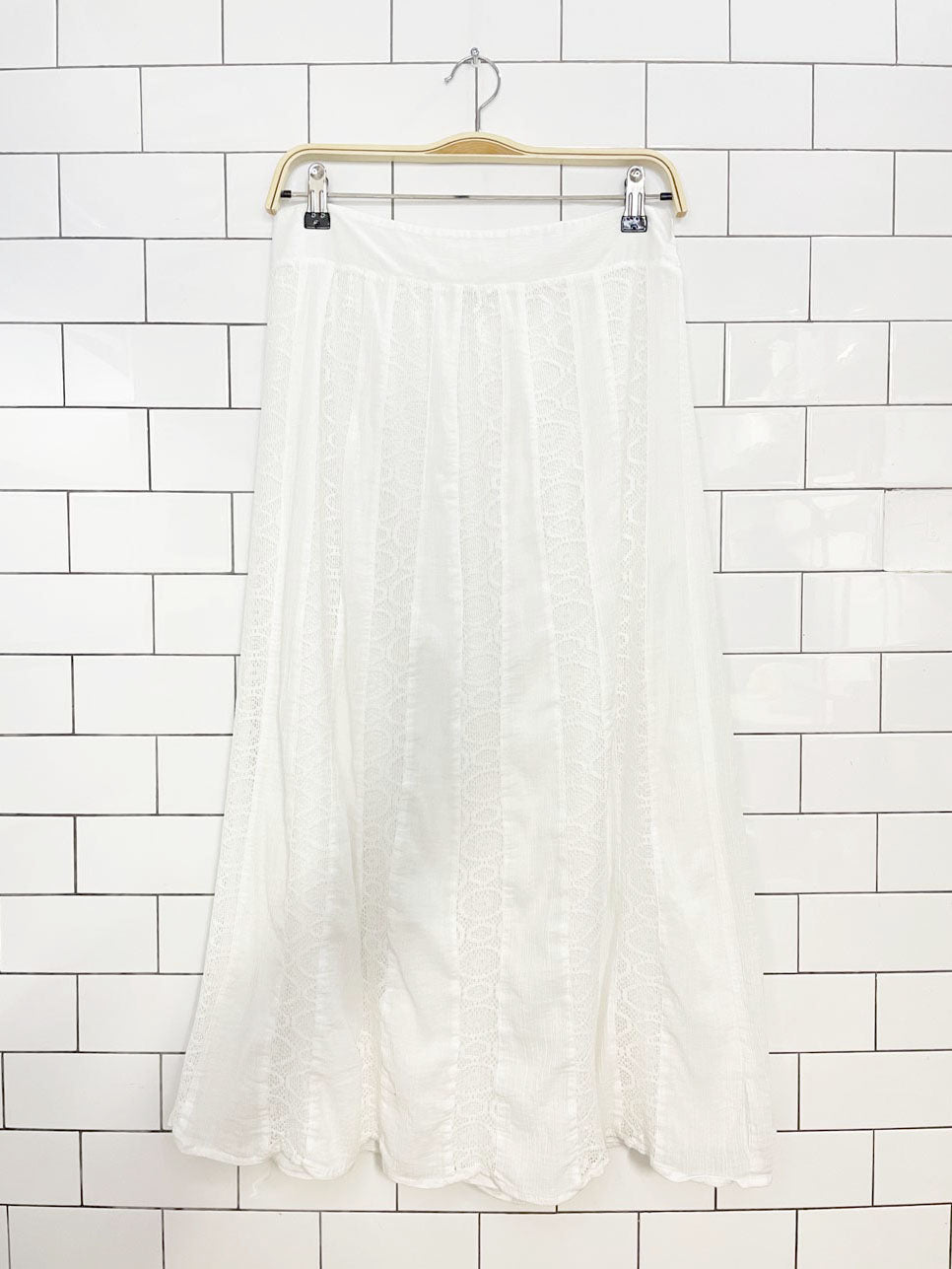 studio west apparel boho lace panel prairie midi skirt | made in India