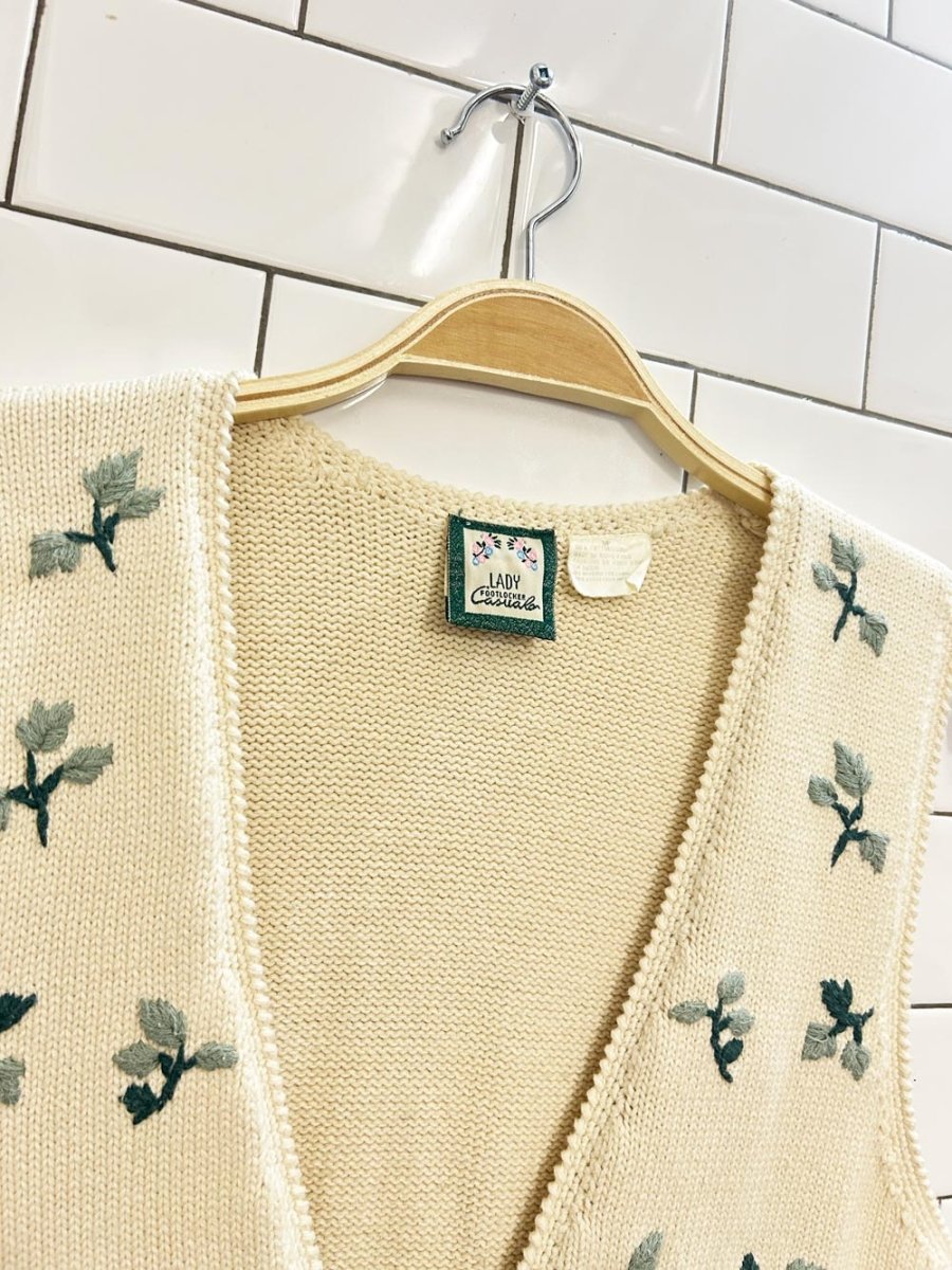 vintage 90s footlocker floral knit vest - good market thrift store