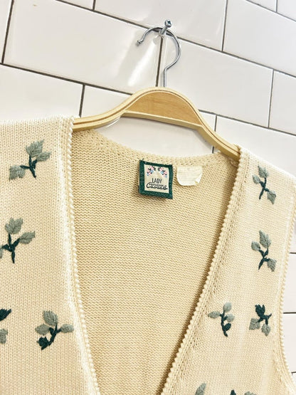 vintage 90s footlocker floral knit vest - good market thrift store