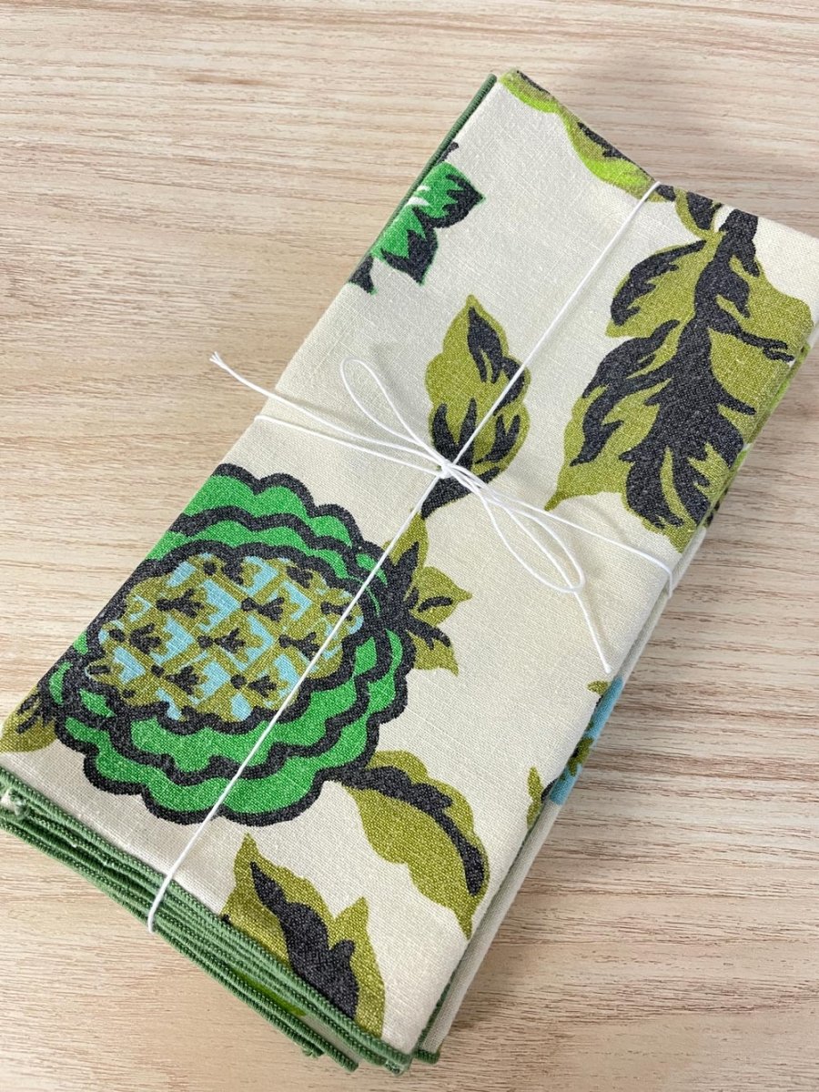 x4 vintage retro floral napkins - good market thrift store