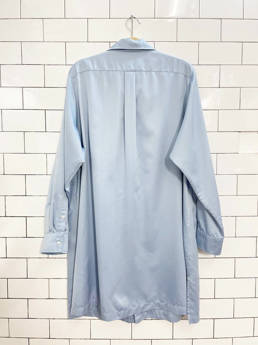 lauren ralph lauren monogram pocket satin night shirt dress - good market thrift store