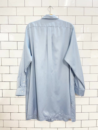lauren ralph lauren monogram pocket satin night shirt dress - good market thrift store