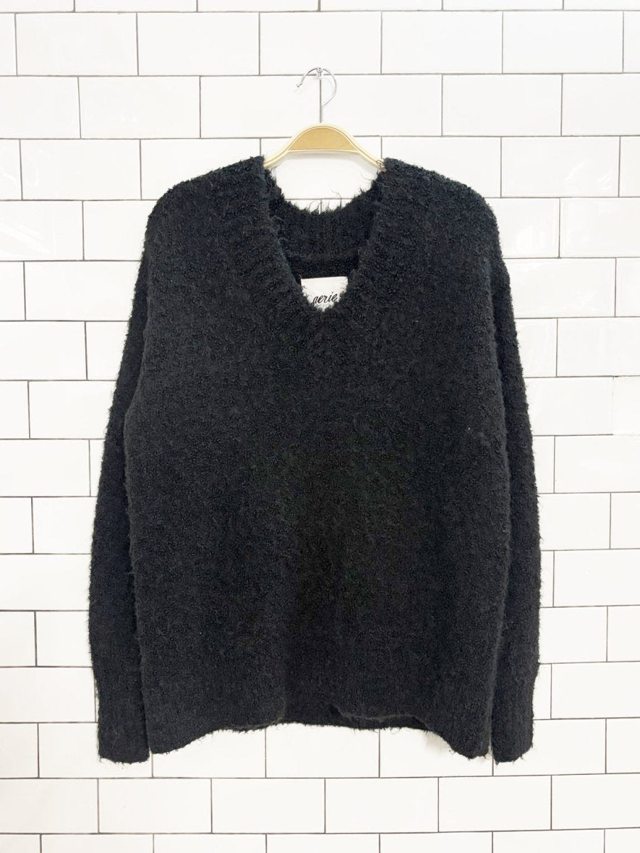 aerie wool - blend oversized teddy boucle sweater - good market thrift store