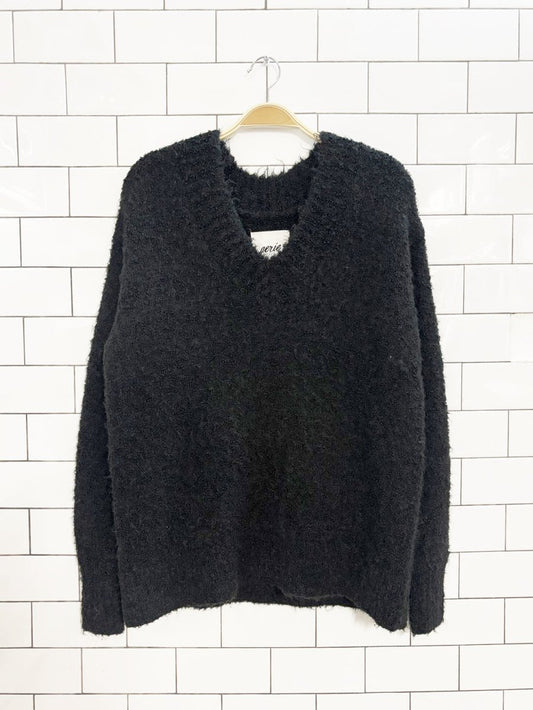 aerie wool - blend oversized teddy boucle sweater - good market thrift store