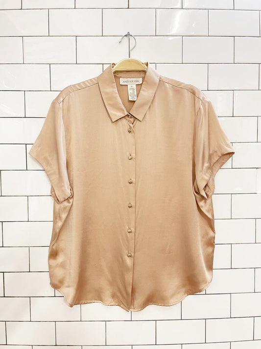 vintage 00s jones new york 100% silk blouse - good market thrift store