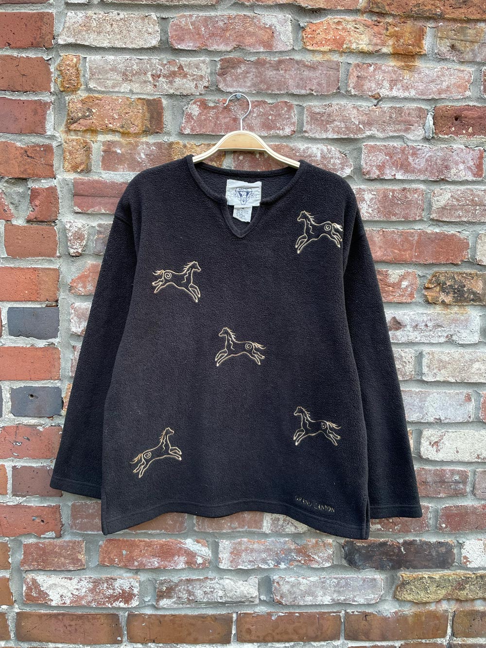 vintage 90s grand canyon dancing horses fleece