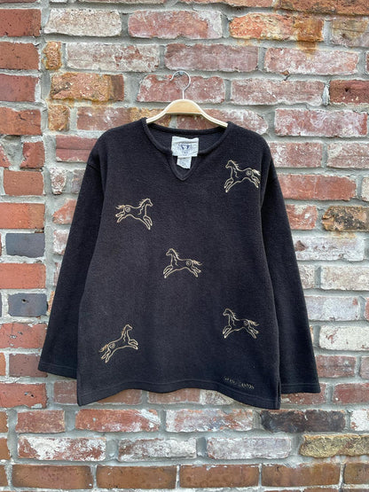 vintage 90s grand canyon dancing horses fleece