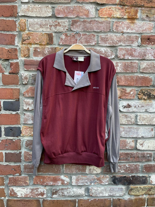 vintage 80s sasson colour block ls polo