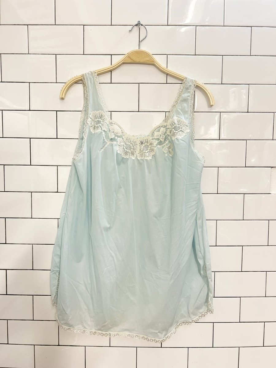 vintage manu lace trim lingerie tank - good market thrift store
