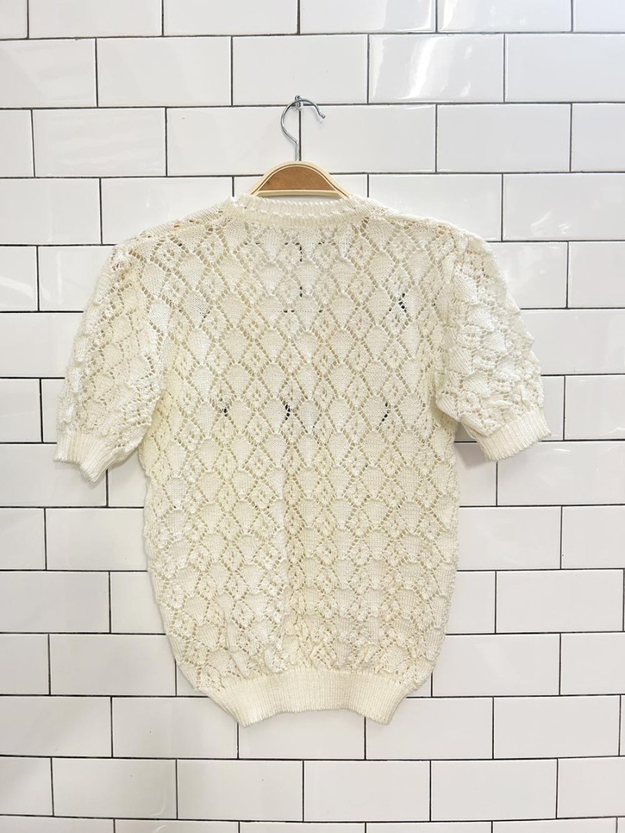 vintage loose knit short sleeve top - good market thrift store