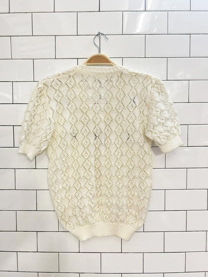 vintage loose knit short sleeve top - good market thrift store