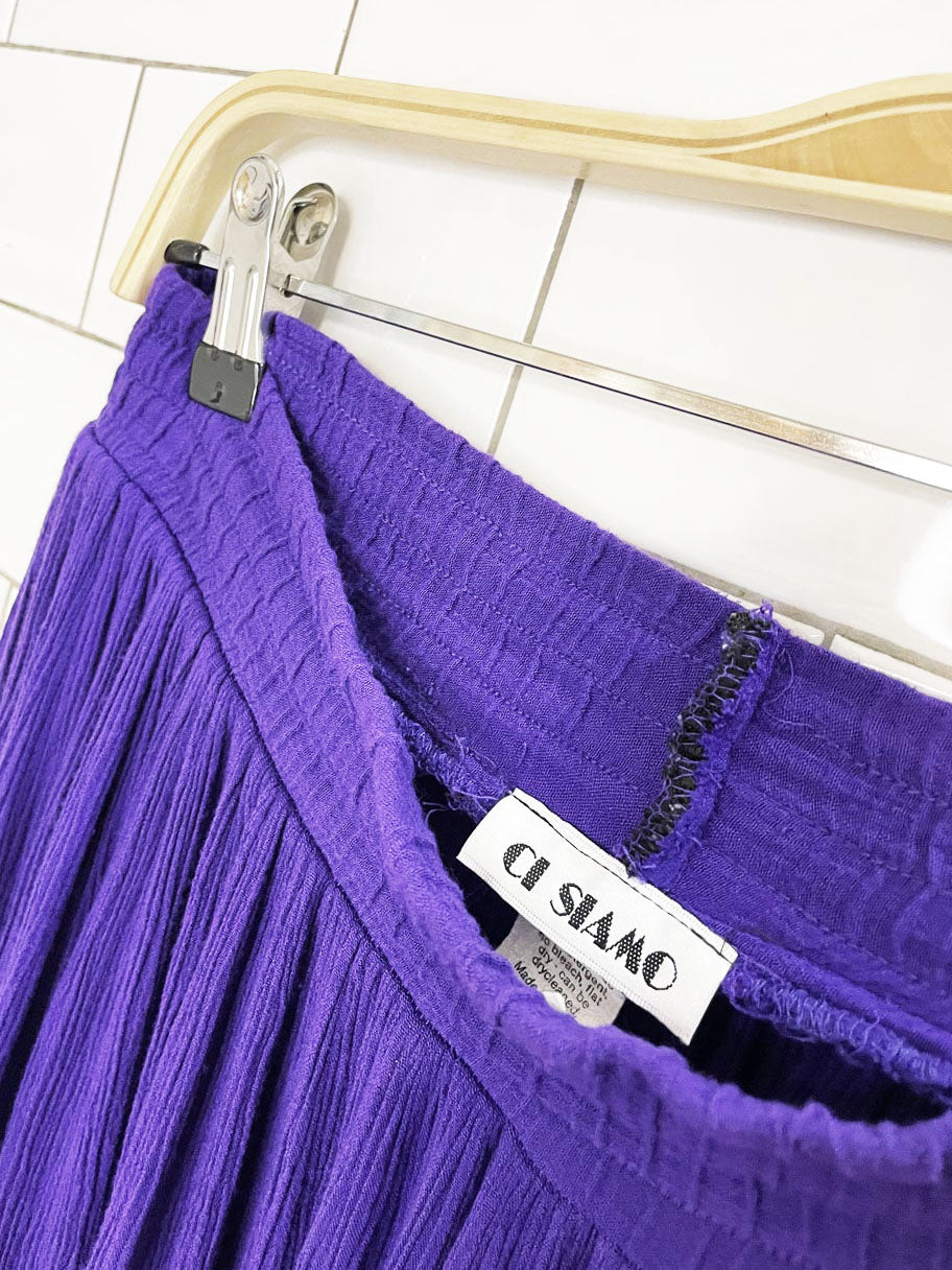 vintage 90s ci siamo flowy crinkle boho maxi skirt | made in USA