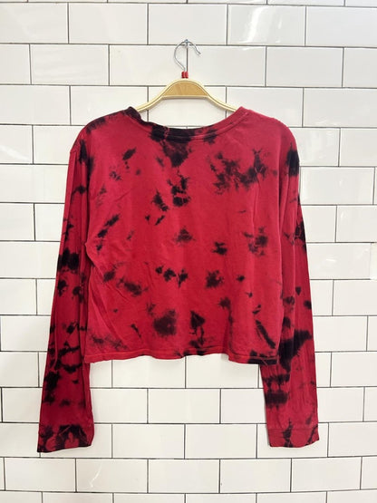 trouble maker tie dye long sleeve crop top - good market thrift store