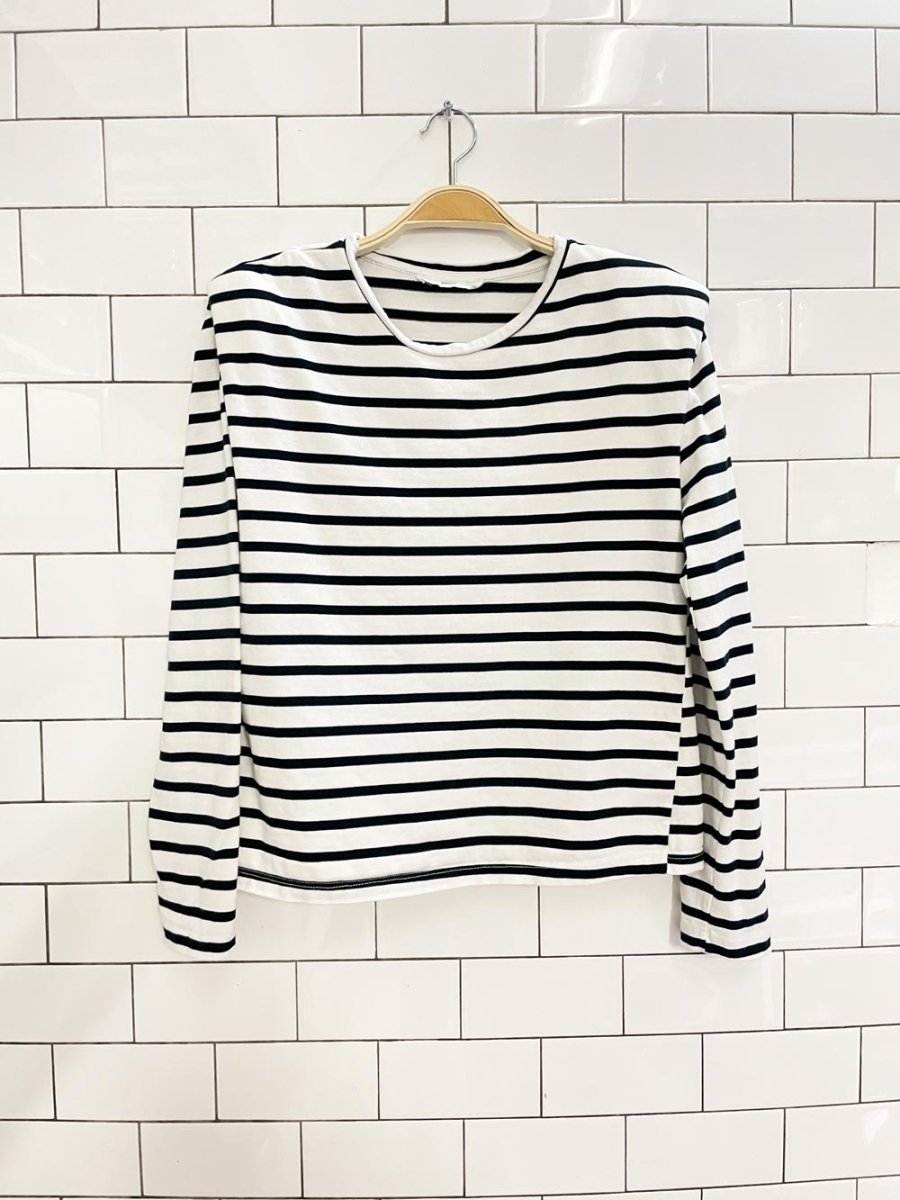 mango power shoulder stripe shirt - good market thrift store