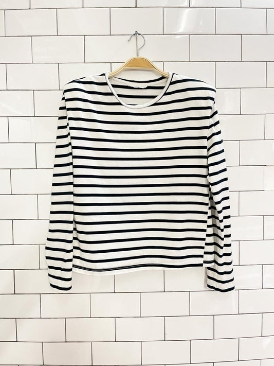 mango power shoulder stripe shirt - good market thrift store