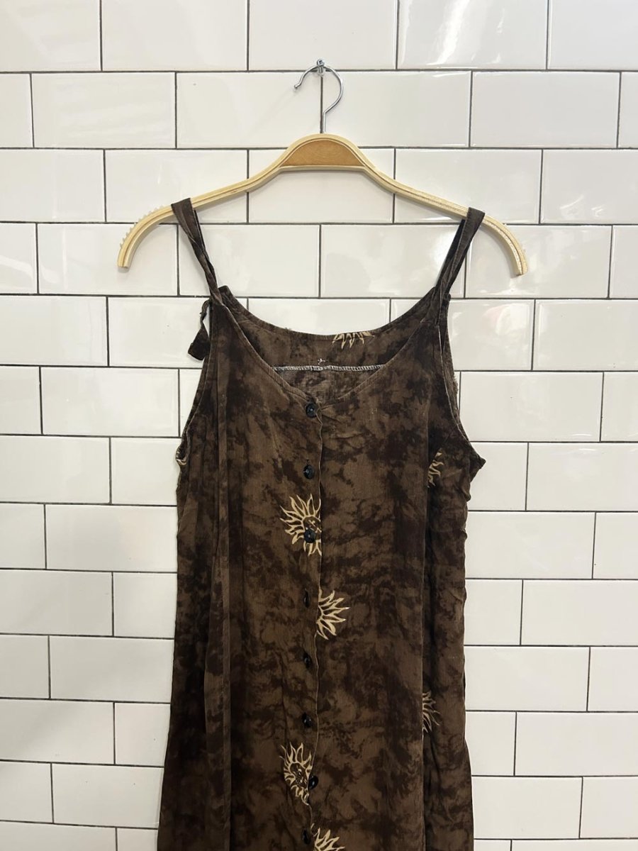 vintage 90s sun full button midi dress - good market thrift store