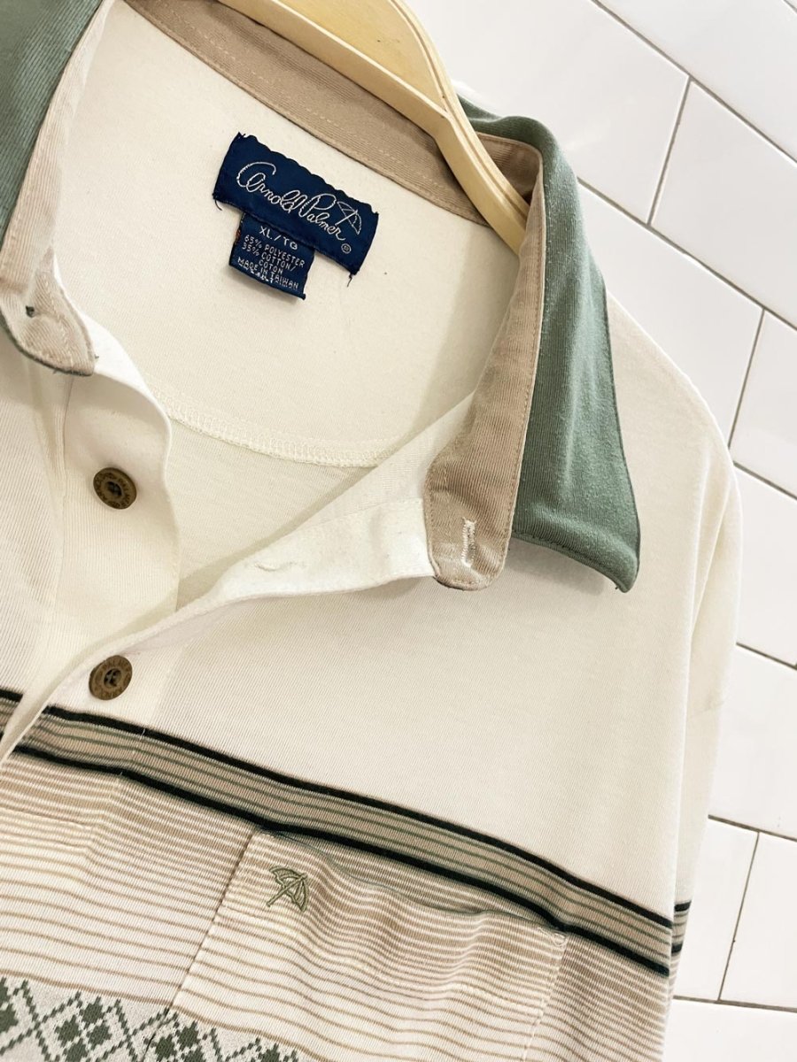 vintage arnold palmer argyle trim polo shirt - good market thrift store