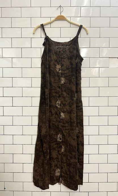 vintage 90s sun full button midi dress - good market thrift store