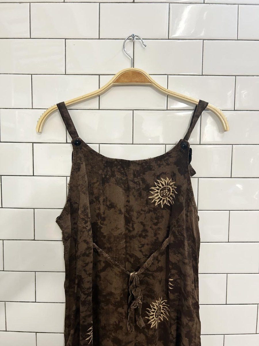 vintage 90s sun full button midi dress - good market thrift store