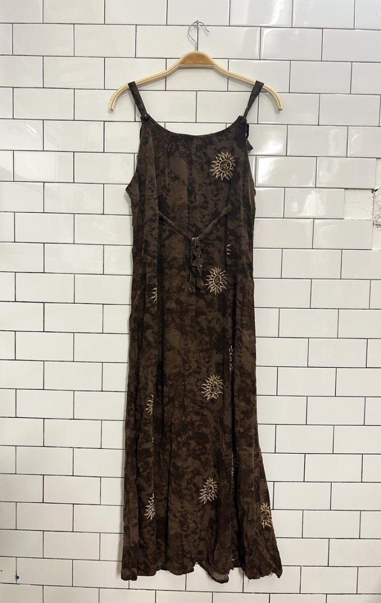 vintage 90s sun full button midi dress - good market thrift store