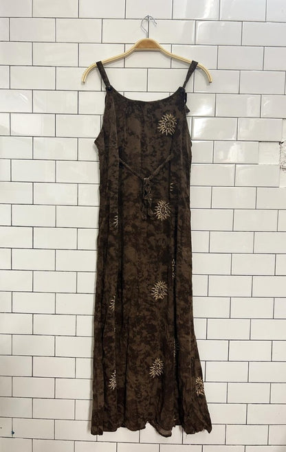 vintage 90s sun full button midi dress - good market thrift store