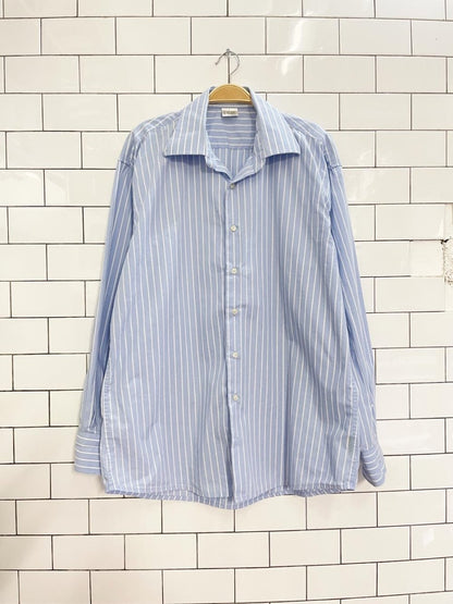 oversized blue stripe boyfriend shirt - good market thrift store