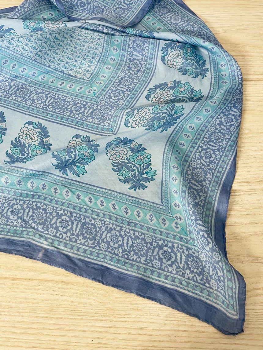 vintage boho silk scarf | hand - rolled edge - good market thrift store