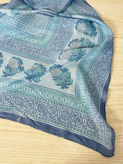 vintage boho silk scarf | hand - rolled edge - good market thrift store