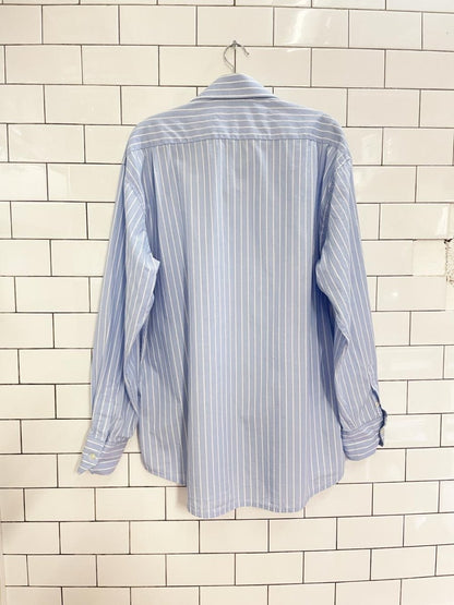 oversized blue stripe boyfriend shirt - good market thrift store
