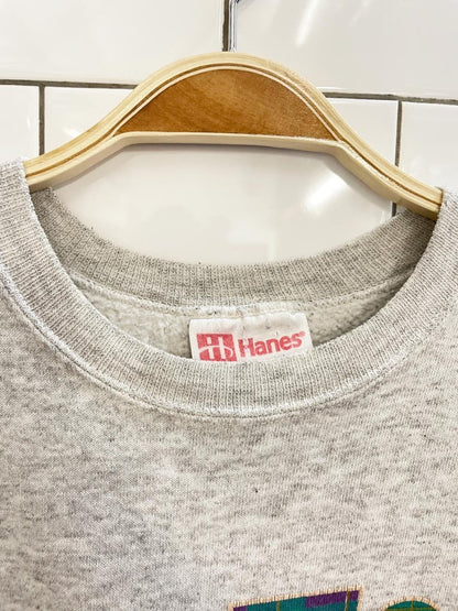 vintage 90s plaid boston graphic sweatshirt - good market thrift store