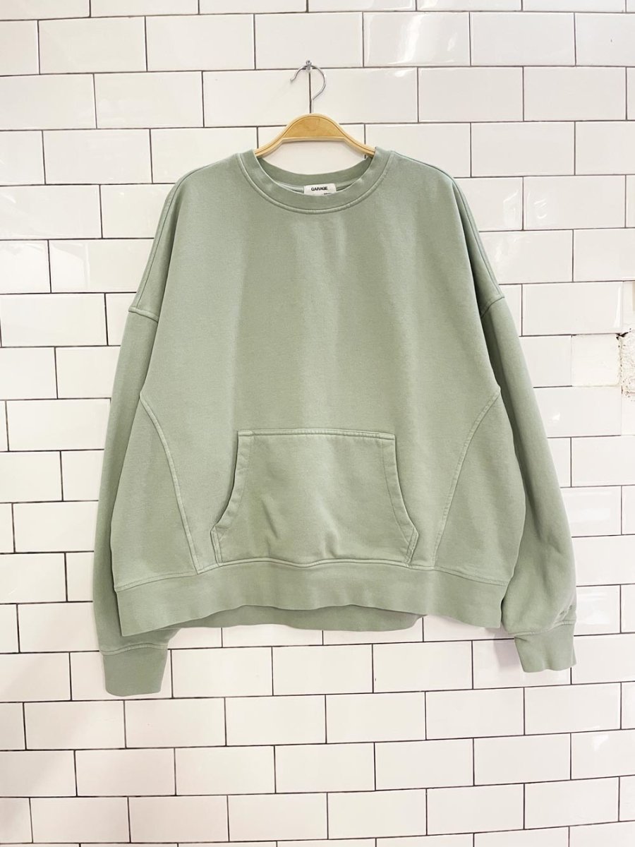 garage oversized joey pocket crewneck sweatshirt - good market thrift store