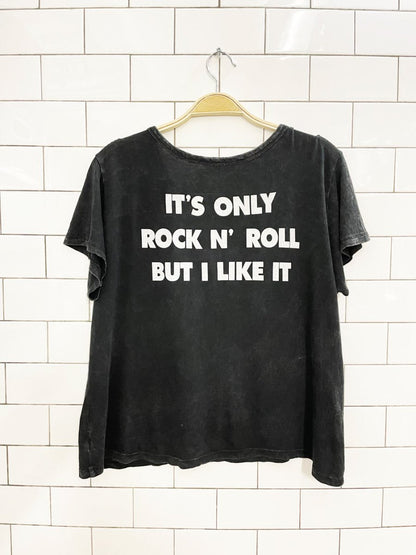 the rolling stones cut out neck big tongue tee - good market thrift store