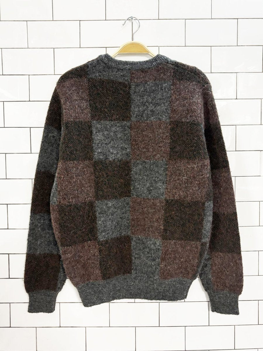 zara wool - blend color block sweater - good market thrift store
