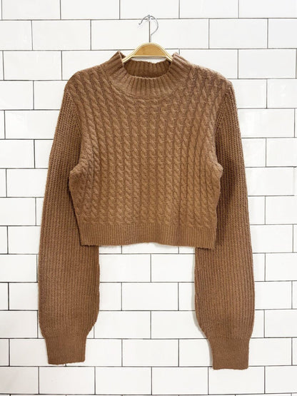 nwt forever 21 cropped cable knit sweater | balloon sleeve - good market thrift store