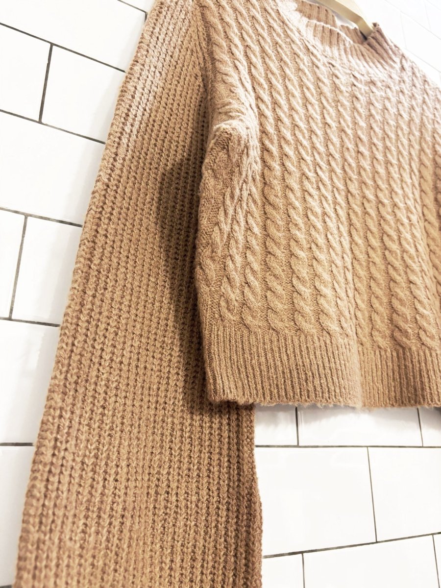 nwt forever 21 cropped cable knit sweater | balloon sleeve - good market thrift store