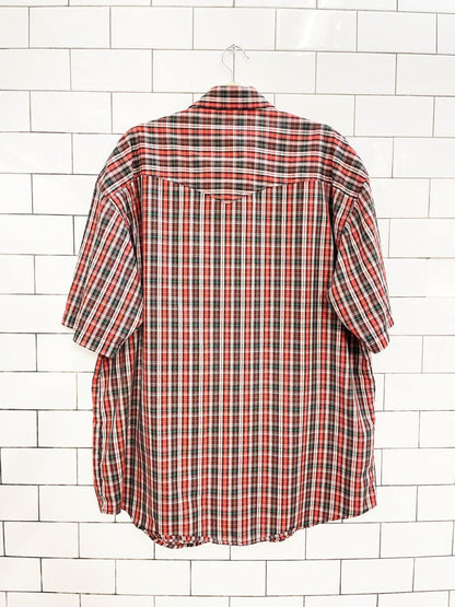 vintage 80s grand canyon western plaid snap button shirt - good market thrift store