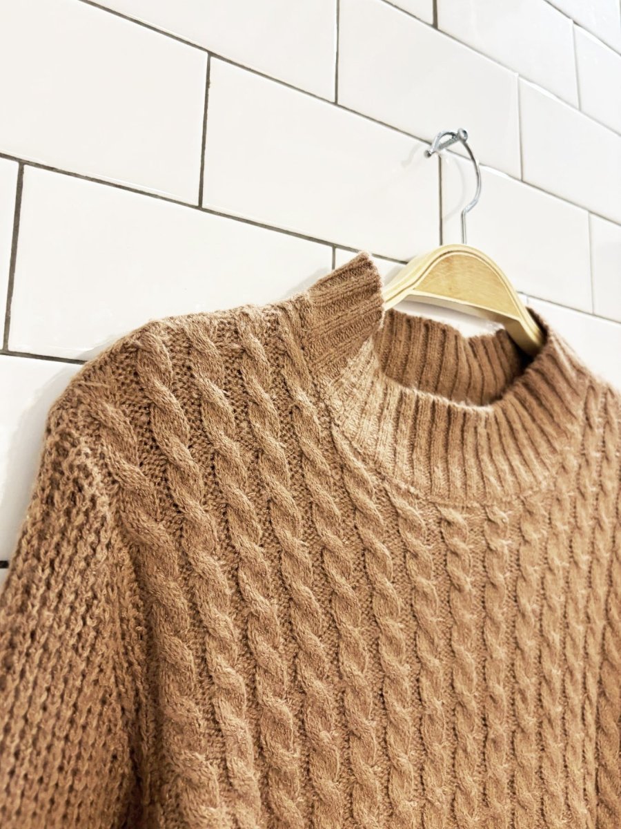 nwt forever 21 cropped cable knit sweater | balloon sleeve - good market thrift store