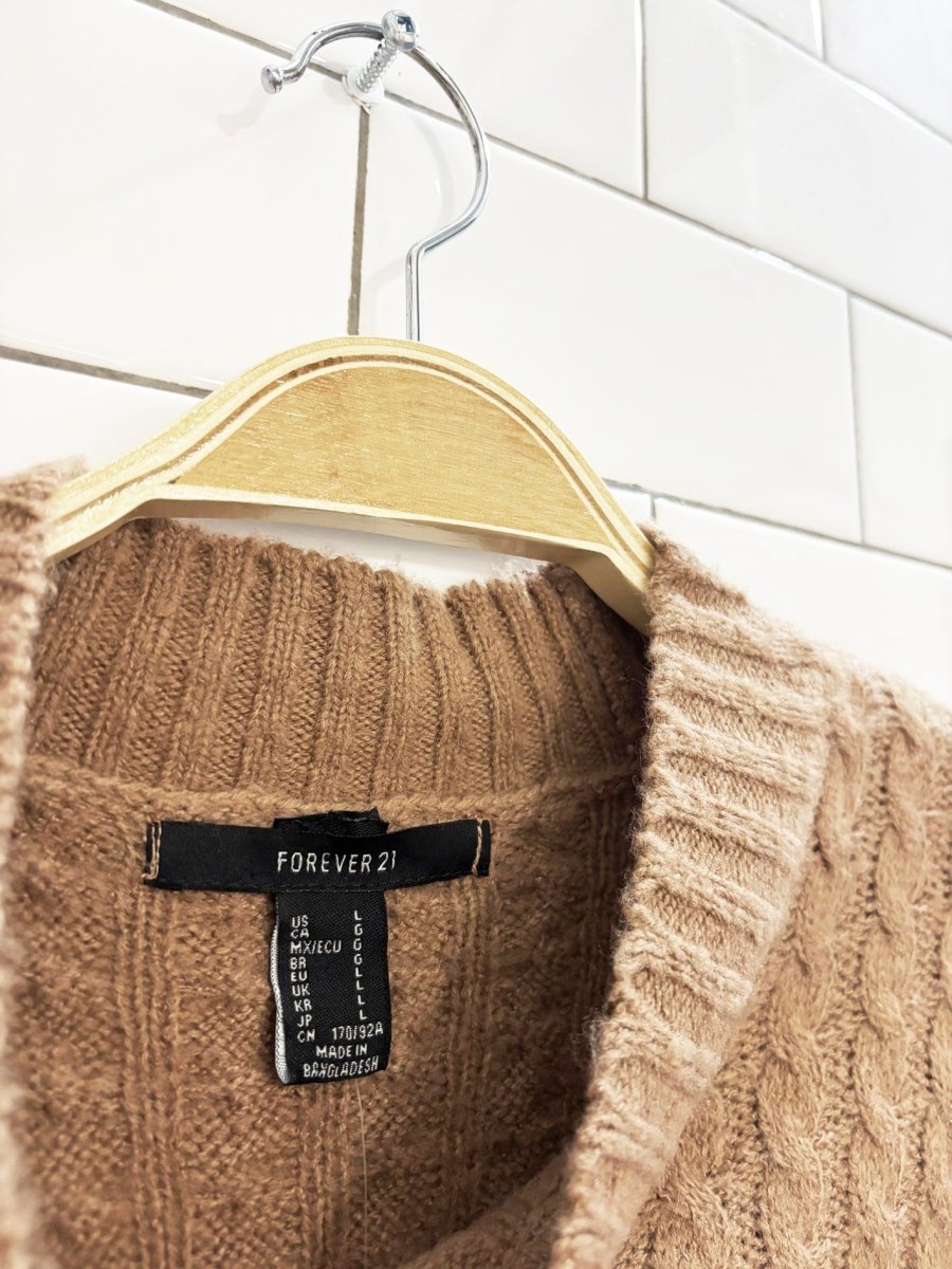 nwt forever 21 cropped cable knit sweater | balloon sleeve - good market thrift store