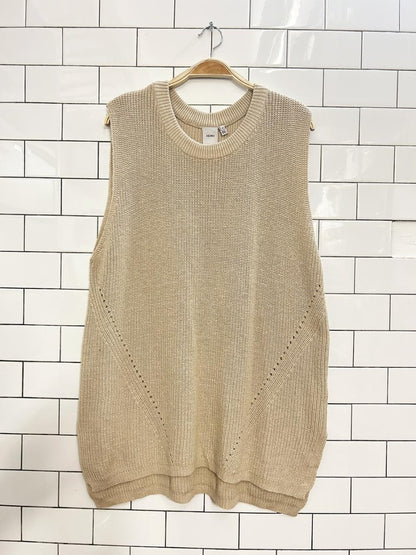 ichi oversized cotton blend knit vest - good market thrift store