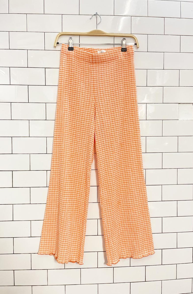 wilfred verona textured ginham plaid wide leg pant - good market thrift store