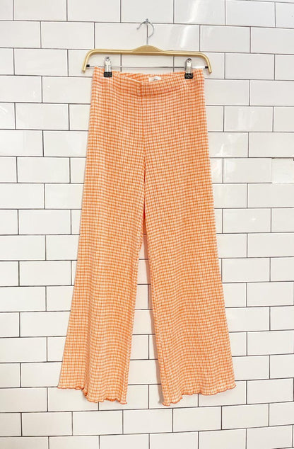 wilfred verona textured ginham plaid wide leg pant - good market thrift store