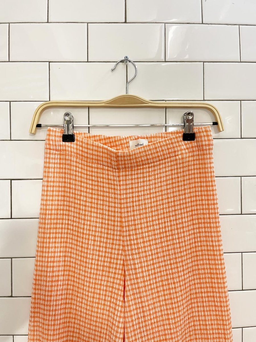 wilfred verona textured ginham plaid wide leg pant - good market thrift store